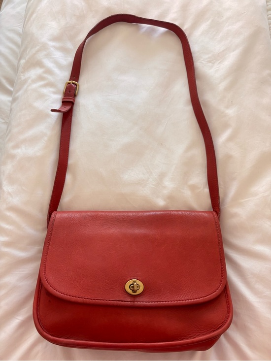 Coach Handbags - RARE Authentic VINTAGE RED Coach City Bag. Inside is clean.  CROSSBODY 9790
